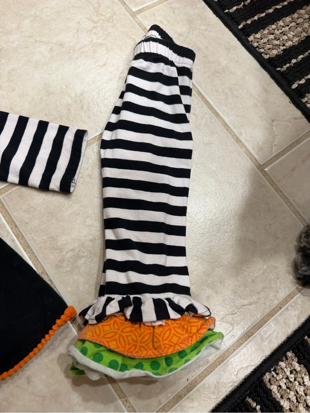Emily Rose Black Striped Boo Witch Dress Set with Colorful Appliqués